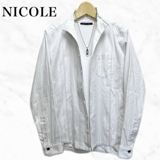 NICOLE - NICOLE selection 裏ストライプ柄シャツ　長袖シャツ　トップス
