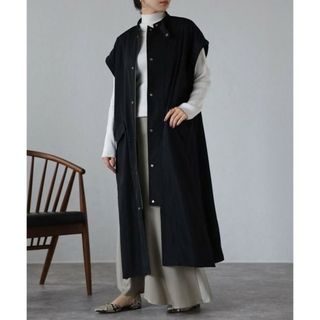 BONJOUR SAGAN - シャークスキン 4wayコート black  BLATE