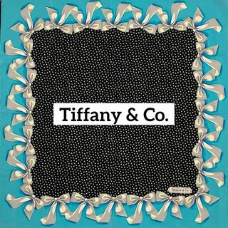 Tiffany & Co. - ★Tiffany&Co.★ スカーフ 大判 リボン Tロゴ シルク スカイブルー