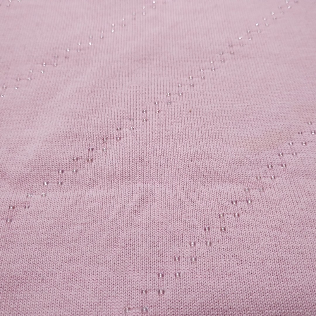 ピンク　コンサバ系　トップス　白ライン レディースのトップス(カットソー(半袖/袖なし))の商品写真
