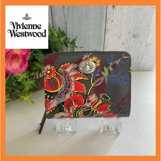 Vivienne Westwood - 【新品】ヴィヴィアンVivienne財布　エナメル　花柄　総柄　オーブ　グレー