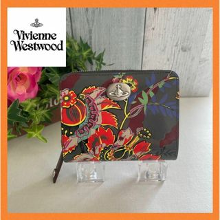 ヴィヴィアンウエストウッド(Vivienne Westwood)の【新品】ヴィヴィアンVivienne財布　エナメル　花柄　総柄　オーブ　グレー(財布)