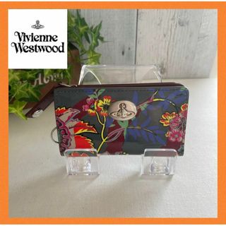 ヴィヴィアンウエストウッド(Vivienne Westwood)の【新品】ヴィヴィアンVivienneキーケース　エナメル　花柄　オーブ　グレー(キーケース)