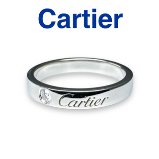 カルティエ(Cartier)のカルティエ リング C ドゥ エングレーブド 1Pダイヤモンド プラチナ 9号(リング(指輪))
