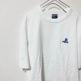 VINTAGE - PlayStation プレステーション 刺繍 ワンポイント 半袖T 白