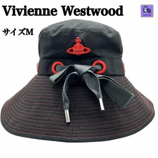 ヴィヴィアンウエストウッド(Vivienne Westwood)のVivienne Westwood 帽子 バケットハット　リボン　サイズM(ハット)