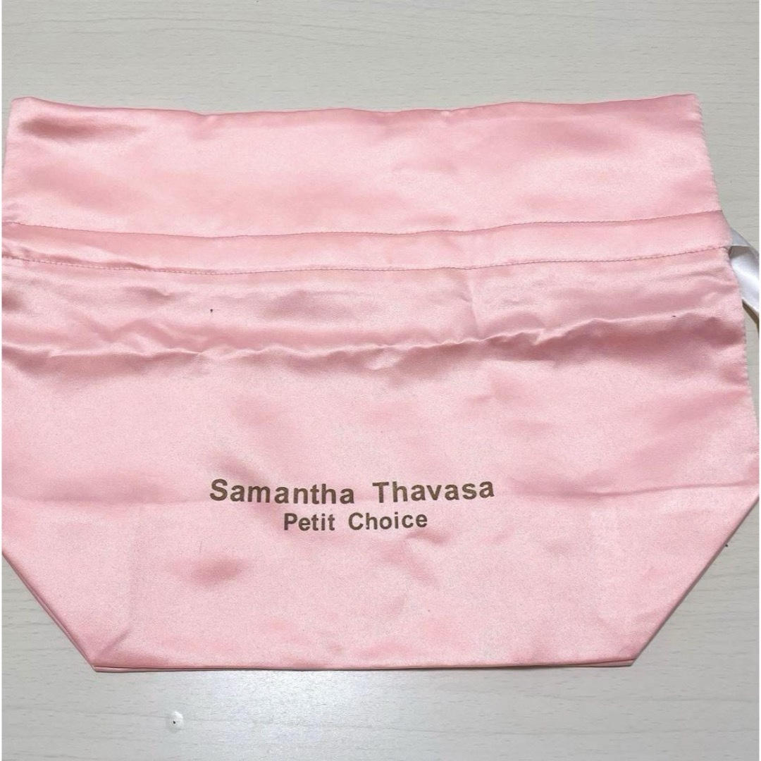 Samantha Thavasa Petit Choice(サマンサタバサプチチョイス)のSamantha Thavasa ピンク 巾着 きんちゃく ポーチ サテン生地 レディースのファッション小物(ポーチ)の商品写真