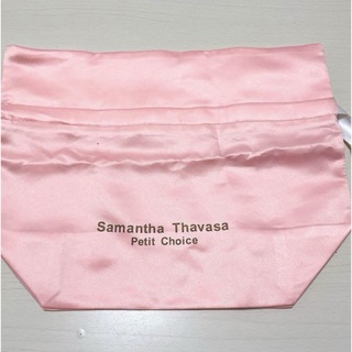 サマンサタバサプチチョイス(Samantha Thavasa Petit Choice)のSamantha Thavasa ピンク 巾着 きんちゃく ポーチ サテン生地(ポーチ)