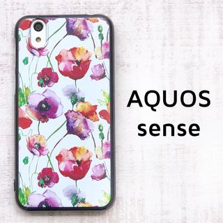 AQUOS sense ポピー 花 ソフトケース カバー(Androidケース)