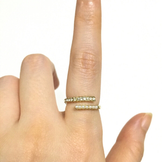 お洒落なリング指輪♡パール風ビジューラインストーンきれいめ13号(リング(指輪))