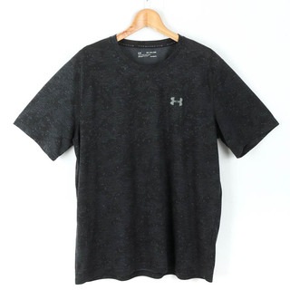 アンダーアーマー 半袖Ｔシャツ トップス ヒートギア スレッドボーン スポーツウエア メンズ 2XLサイズ ブラック UNDER ARMOUR(Tシャツ/カットソー(半袖/袖なし))