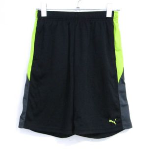 プーマ(PUMA)のプーマ ショートパンツ ボトムス ハーフパンツ ジャージ スポーツウエア キッズ 男の子用 160サイズ 黒×黄 PUMA(パンツ/スパッツ)