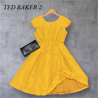 TED BAKER - 【訳あり】テッドベイカー タフタ Aライン フレアタック プリーツワンピース