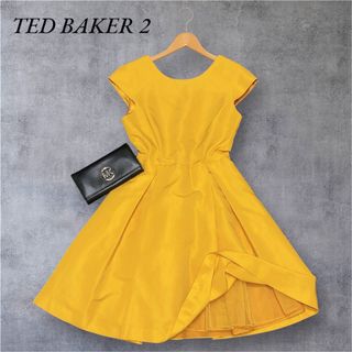 TED BAKER - 【訳あり】テッドベイカー タフタ Aライン フレアタック プリーツワンピース