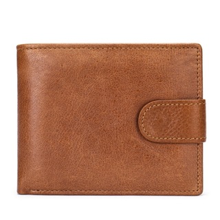 【新品】二つ折り ブラウン ミニ財布 ビジネス ショートウォレット メンズ 財布(折り財布)