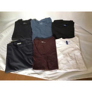 ギャップ(GAP)の【美品(未使用あり)】GAP・H&M・GU  Tシャツ  6点セット メンズS(Tシャツ/カットソー(半袖/袖なし))