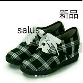 salus チェック　スニーカー　シューズ　インヒール