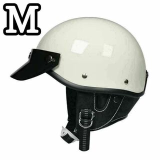 M　ポリスヘルメット　ホワイト　キャップ型　半帽　　半ヘル(ヘルメット/シールド)