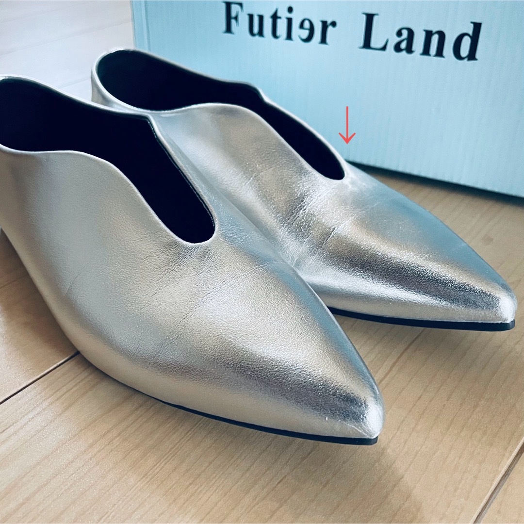 futier land(フューティアランド)のFutierLand フューティアランド 38 シルバーパンプス レディースの靴/シューズ(ハイヒール/パンプス)の商品写真