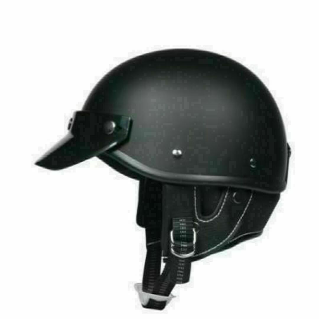 M　ポリスヘルメット　マットブラック　キャップ型　半帽　　半ヘル 自動車/バイクのバイク(ヘルメット/シールド)の商品写真