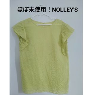 ノーリーズ(NOLLEY'S)のNOLLEY'Sノーリーズ  フリルブラウス ノースリーブ　イエロー(シャツ/ブラウス(半袖/袖なし))