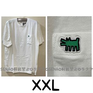 ユニクロ(UNIQLO)のユニクロ キースヘリング  犬 刺繍 胸ポケット Tシャツ XXL(Tシャツ/カットソー(半袖/袖なし))