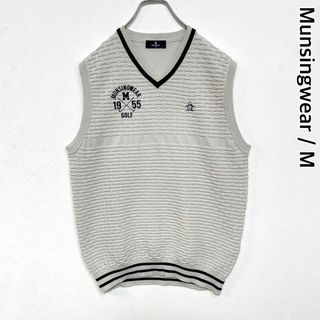 マンシングウェア(Munsingwear)のマンシングウェア　ワンポイント　Vネック　コットン　チルデン　ニットベスト　M(ベスト)