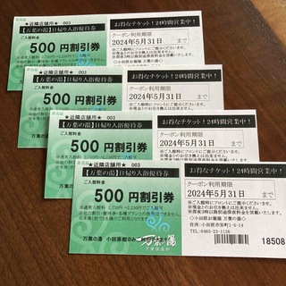 万葉の湯 小田原館 日帰り入浴優待券 500円割引(その他)