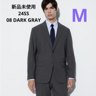 ユニクロ(UNIQLO)の新品 ユニクロ 24SS 感動ジャケット2WAYストレッチ ダークグレーMサイズ(テーラードジャケット)