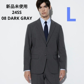 UNIQLO - 新品 ユニクロ 24SS 感動ジャケット2WAYストレッチ ダークグレーLサイズ