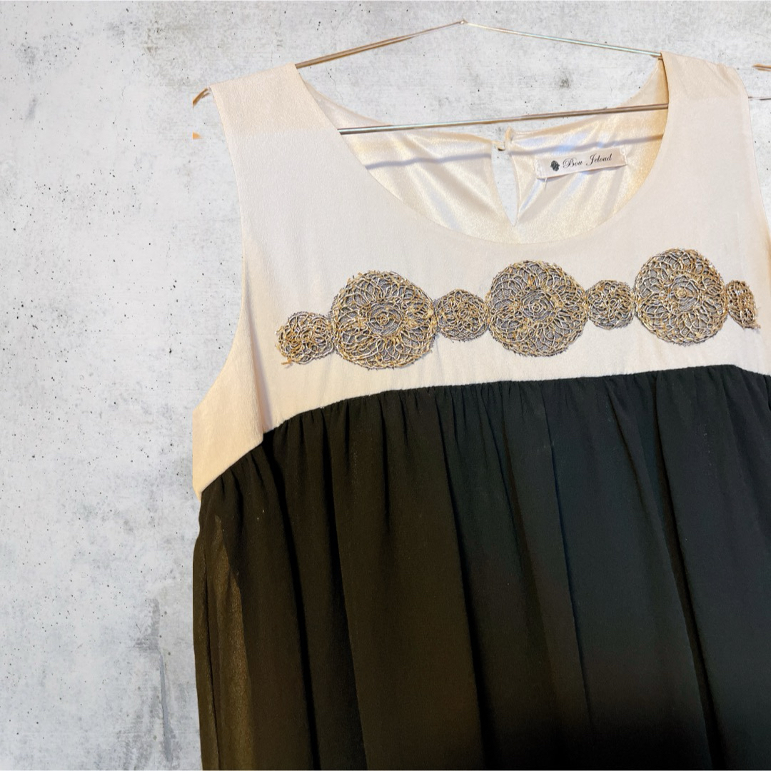 パーティドレス フォーマル ワンピース ビジュー 刺繍  レディースのフォーマル/ドレス(ミディアムドレス)の商品写真