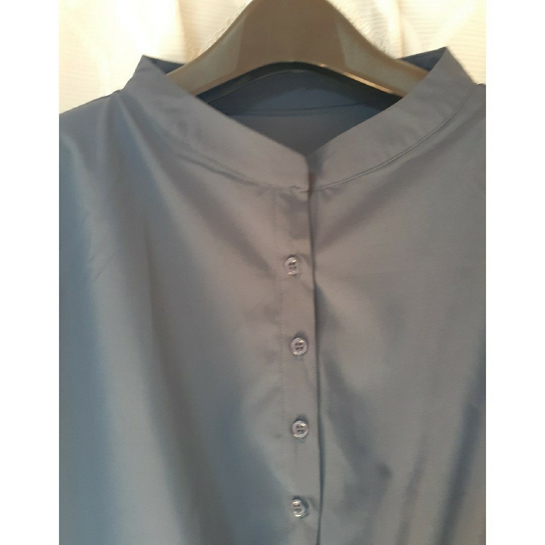 GOLD JAPAN ネイビー ブラウス 袖デザイン 大きいサイズ XL レディースのトップス(シャツ/ブラウス(長袖/七分))の商品写真