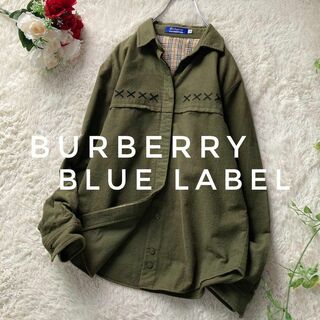 BURBERRY BLUE LABEL - バーバリーブルーレーベル　フランネルシャツ　クロスステッチ　ノバチェック　羽織り