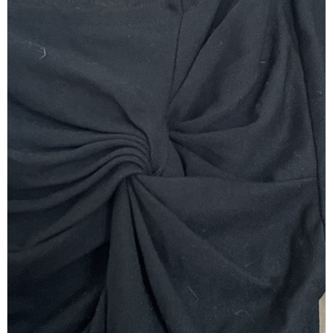 デザイン　カットソー  黒　ブラック レディースのトップス(カットソー(長袖/七分))の商品写真