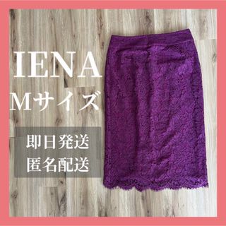 イエナ(IENA)のIENA イエナ レーススカート ボルドー ワインレッド 38 M(ひざ丈スカート)