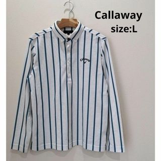 Callaway - Callaway ゴルフウェア 長袖 ポロシャツ ストライプ L メンズ