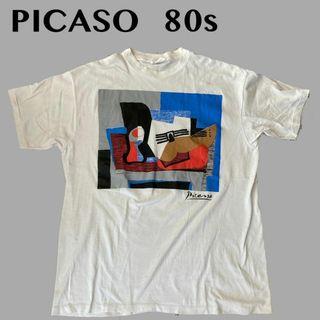 ピカソ　静物とギター　ヴィンテージTシャツ アート　画家　80s 80年代(Tシャツ/カットソー(半袖/袖なし))