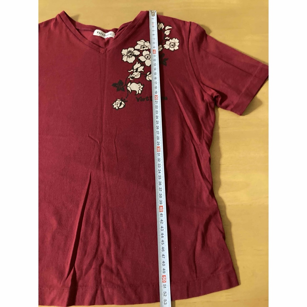 Vert Dense(ヴェールダンス)のused ヴェールダンス　Tシャツ　M 赤系 レディースのトップス(Tシャツ(半袖/袖なし))の商品写真