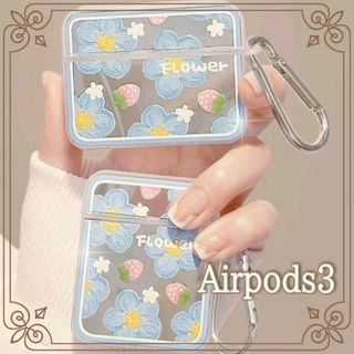 Airpodsケース 花柄 ミラー 第三世代 フラワー 新品  Airpods3(ヘッドフォン/イヤフォン)