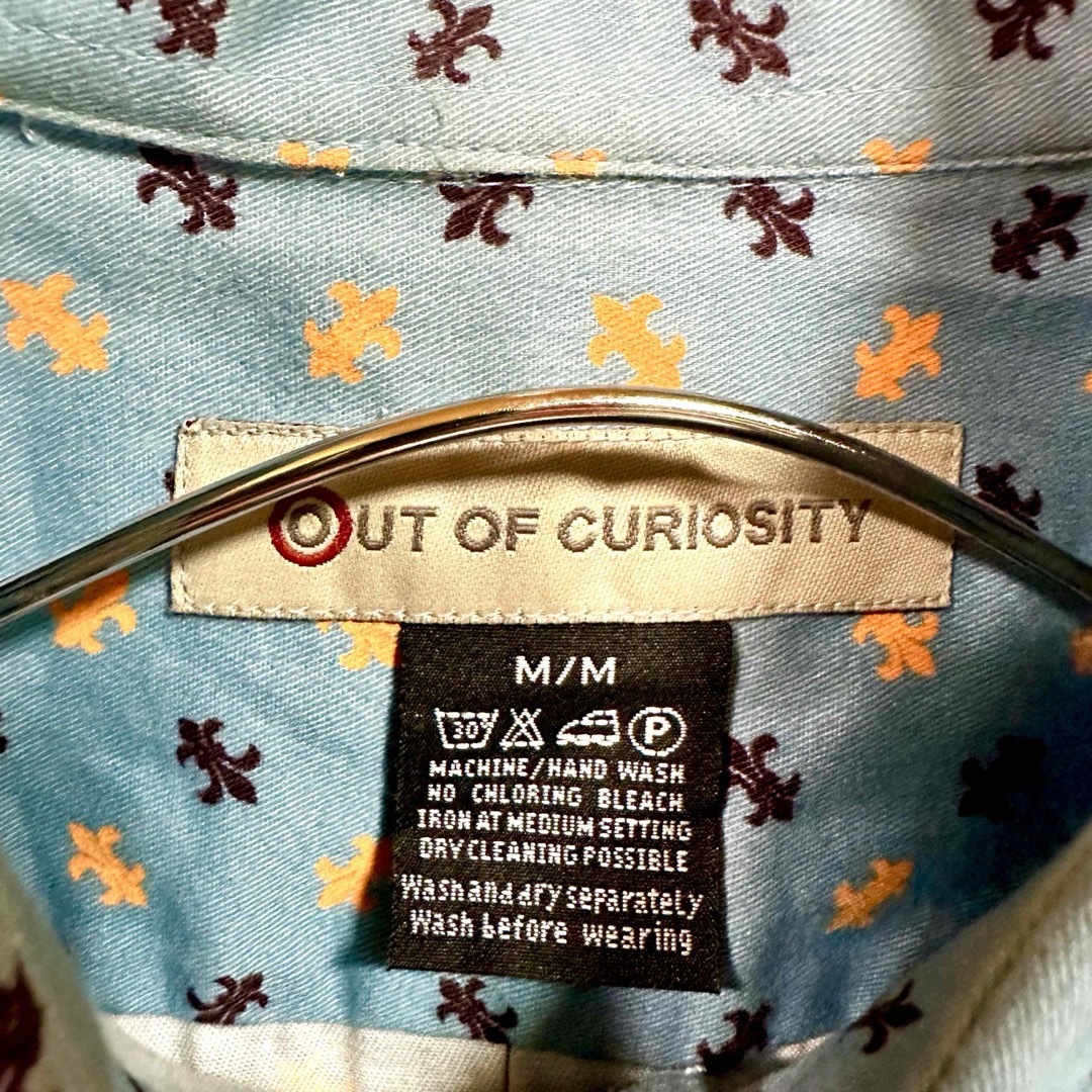 希少 古着 "OUT OF CURIOSITY" フレアー柄 総柄 ロングシャツ メンズのトップス(シャツ)の商品写真
