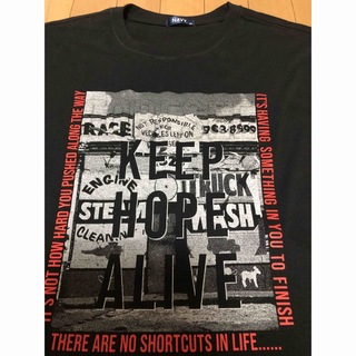 Mac-House - Tシャツ 英字立体ロゴTシャツ プリントTシャツ 160 ブラック 黒 
