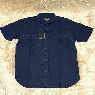 新品未使用品 Nigel Cabourn 50 ミリタリーシャツ ネイビー 麻