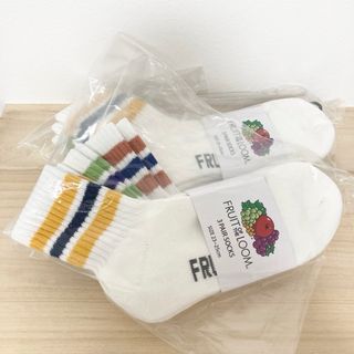 FRUIT OF THE LOOM - FRUIT OF THE LOOM　カラフルラインソックス 靴下　6足セット　②