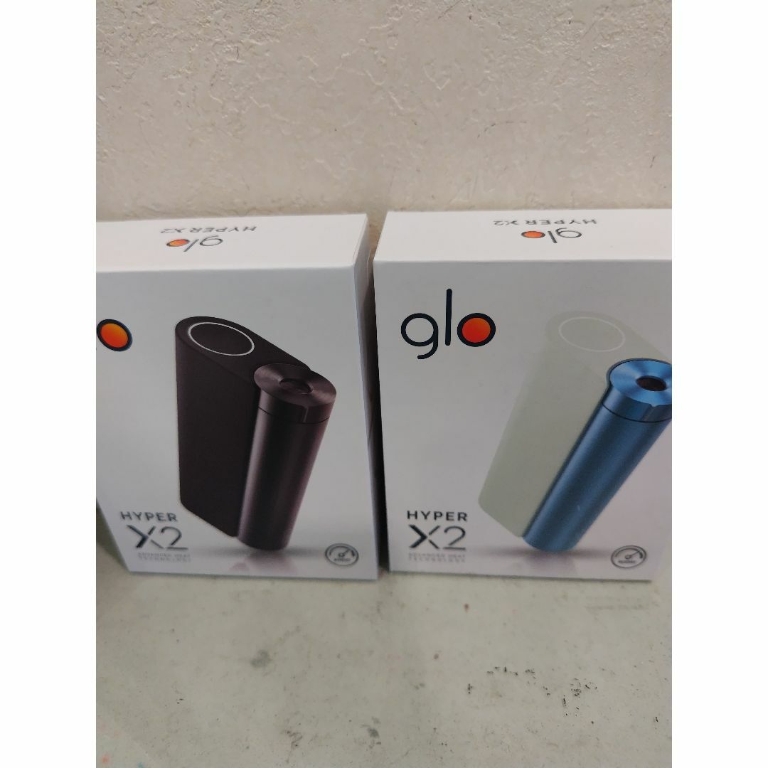glo(グロー)のglo hyper X2 ミントブルーとメタルブラック　本体２個セット メンズのファッション小物(タバコグッズ)の商品写真
