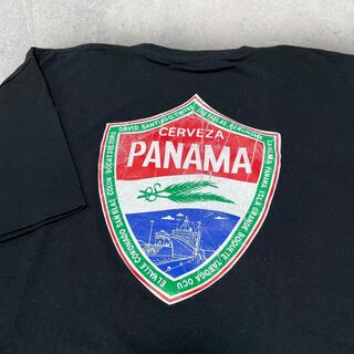 US古着 UNICRESE PANAMA 船 Tシャツ XXL ブラック 黒(Tシャツ/カットソー(半袖/袖なし))