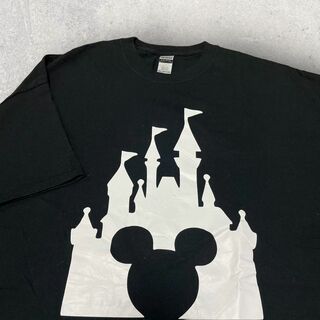US古着 GILDAN シンデレラ城 ミッキー Disney Tシャツ 2XL(Tシャツ/カットソー(半袖/袖なし))