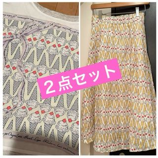 franche lippee - 【期間限定】フランシュリッペ　アイス柄Tシャツ、スカート２点セット