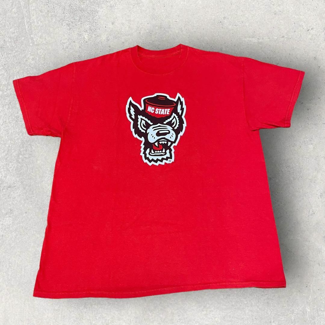 US古着 NC STATE WOLFPACK COLLAGE Tシャツ レッド メンズのトップス(Tシャツ/カットソー(半袖/袖なし))の商品写真