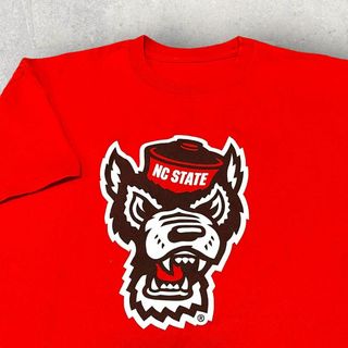 US古着 NC STATE WOLFPACK COLLAGE Tシャツ レッド(Tシャツ/カットソー(半袖/袖なし))