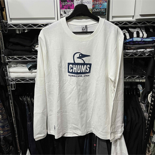 チャムス(CHUMS)のCHUMS ブービーフェイス ロンT 長袖  Tシャツ ホワイト Lサイズ(Tシャツ/カットソー(七分/長袖))